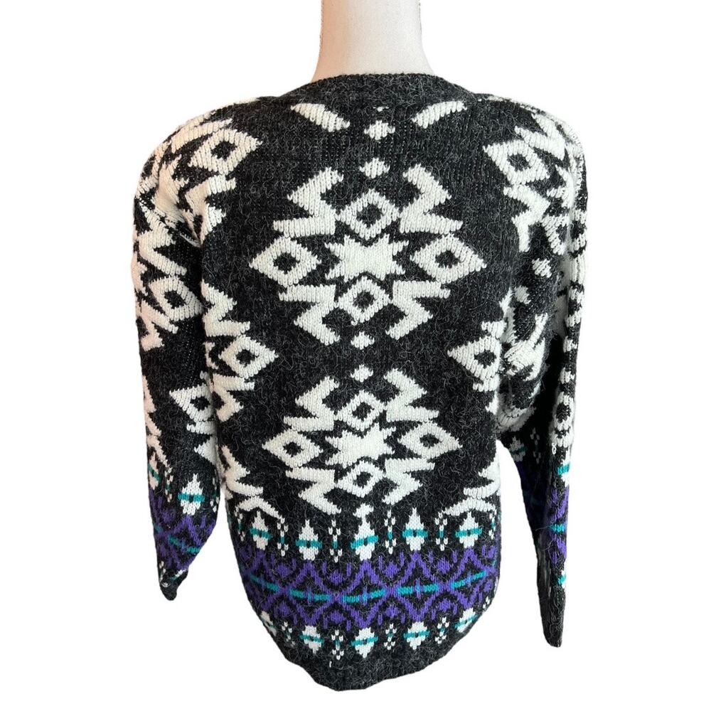 Vintage 90s snowflake cardigan sweater button down knit winter holiday - Picture 5 of 7